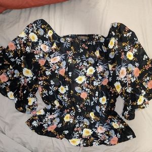 QED London floral off the shoulder top